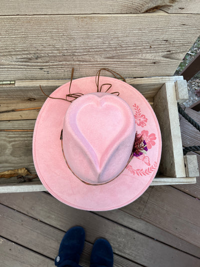 Baby Pink Floral Heart Crown Hat