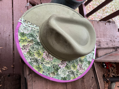 Sage Green Boho Succulent Hat