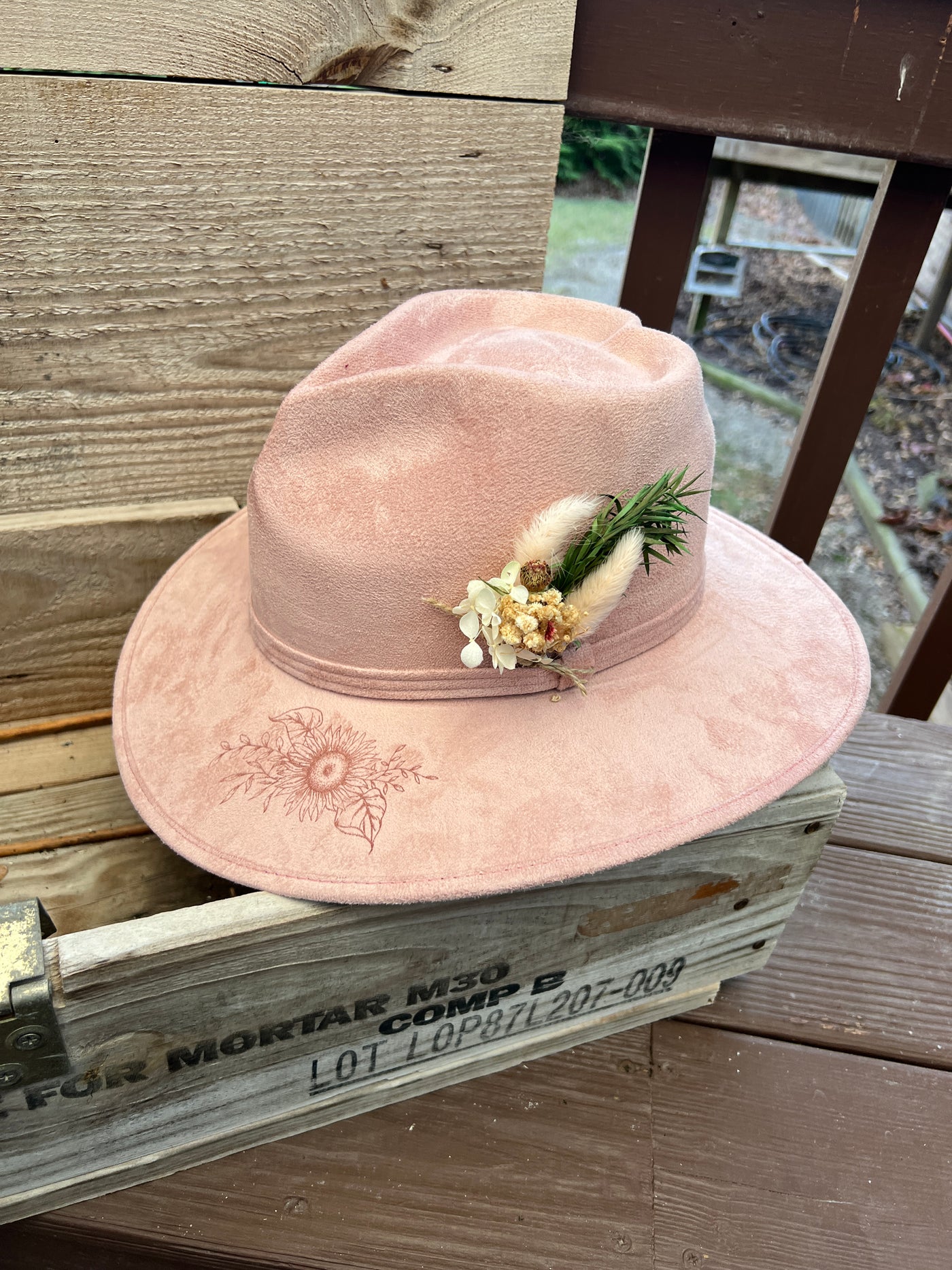 Pink Heart Crown Sunflower Hat