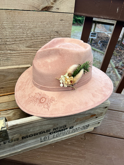Pink Heart Crown Sunflower Hat