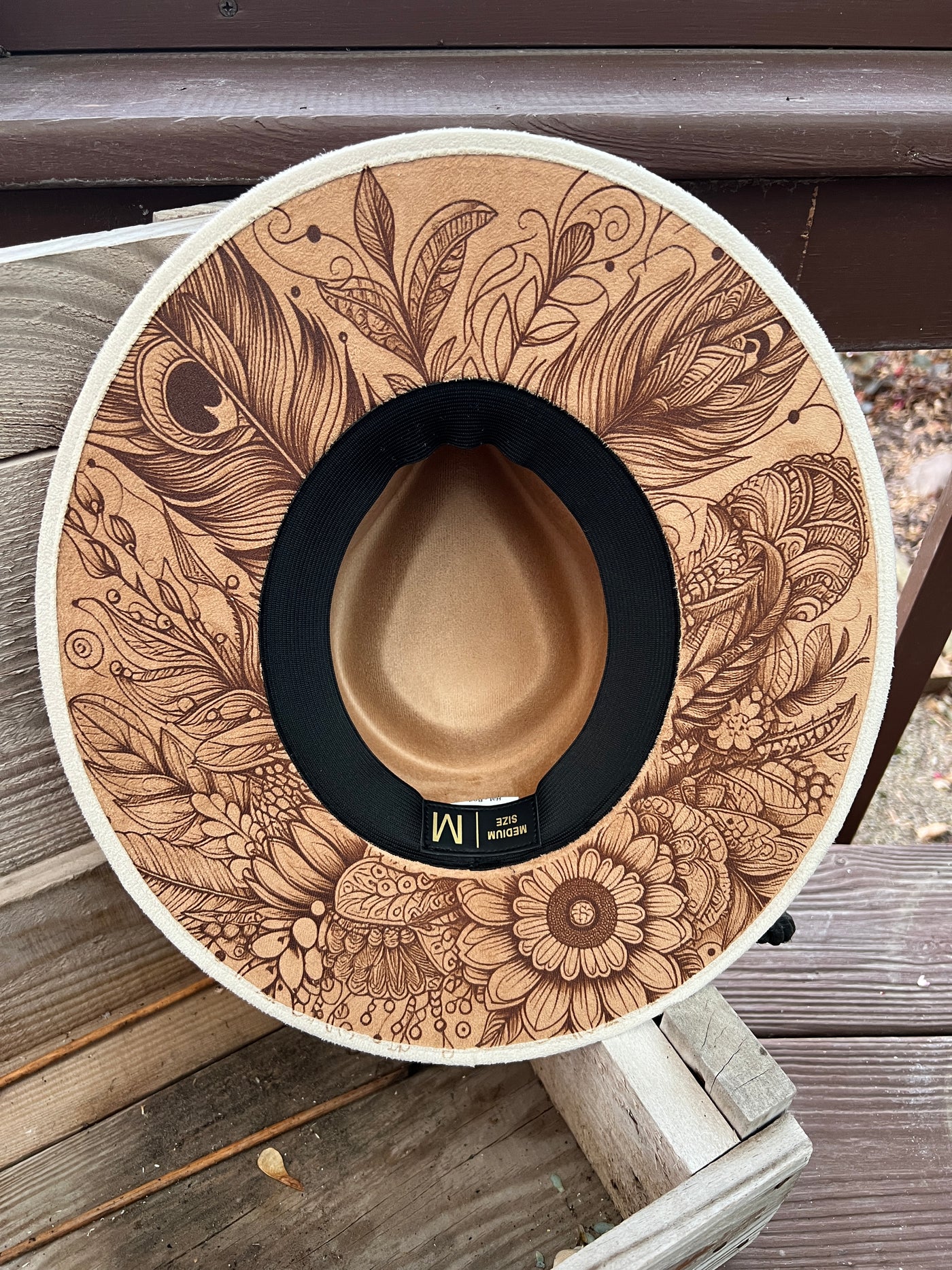 Tan Two Tone Feather Rancher Hat