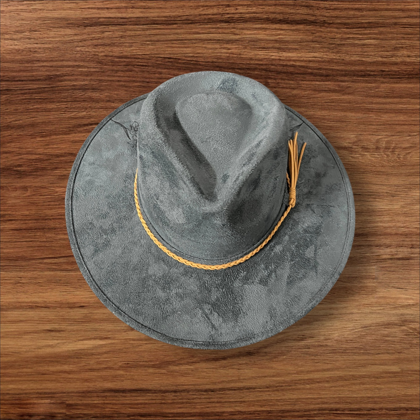 Peacock Blue Rancher Hat with Lavender accents