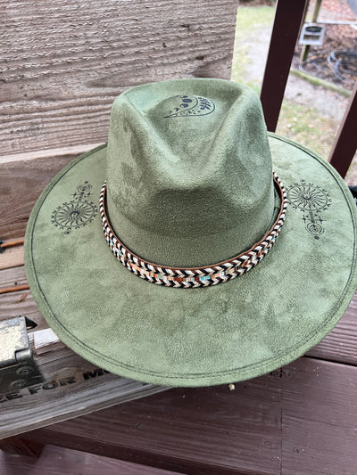 Sage Green Boho Rancher Hat