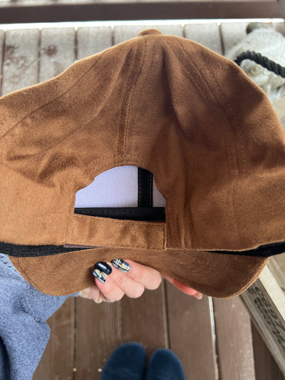 Sunflower Design Burned Baseball Cap