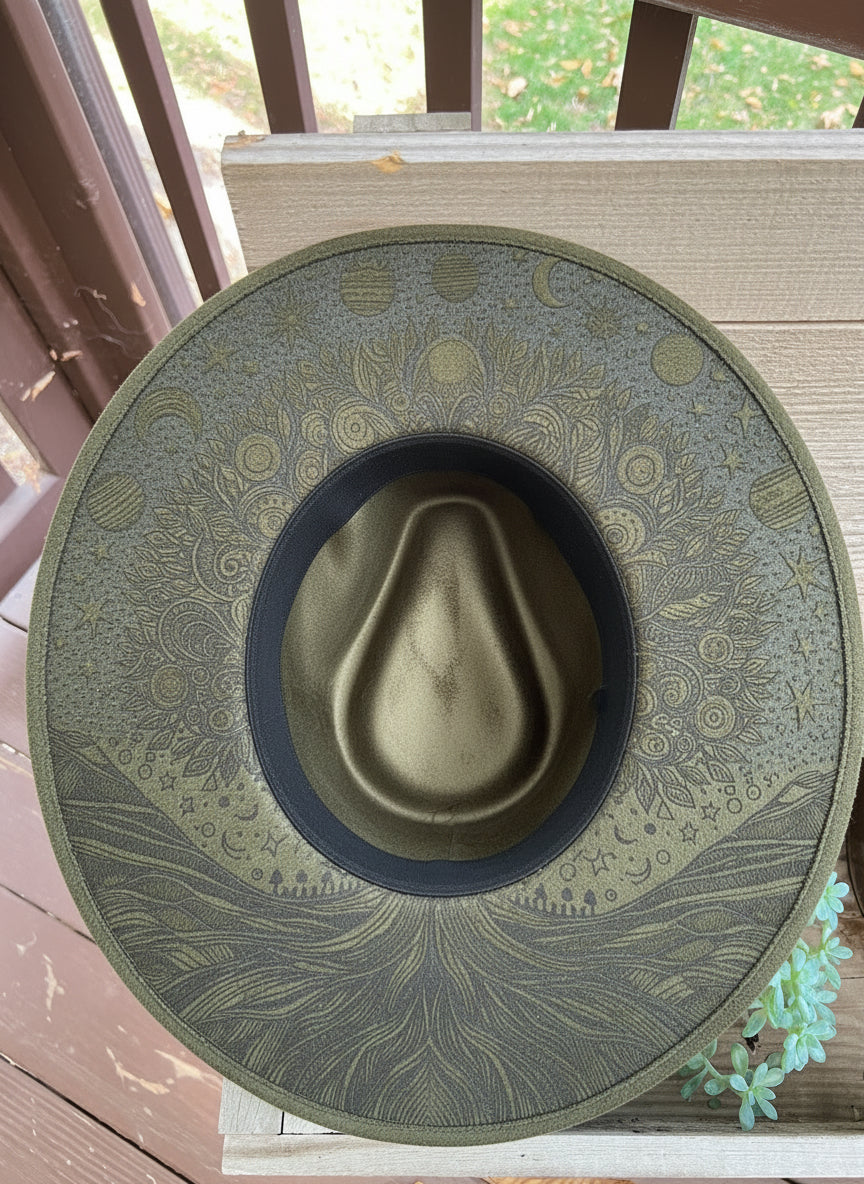Olive Boho Moon Rancher Hat