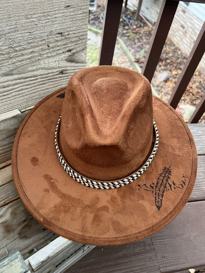 Feather Saddle Brown Rancher Hat