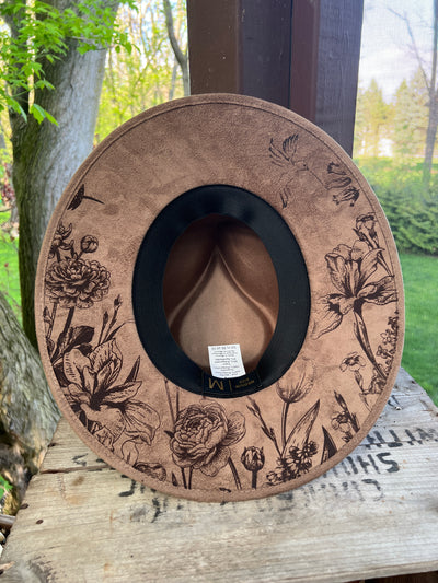 Mushroom Brown Heart Crown floral Hat