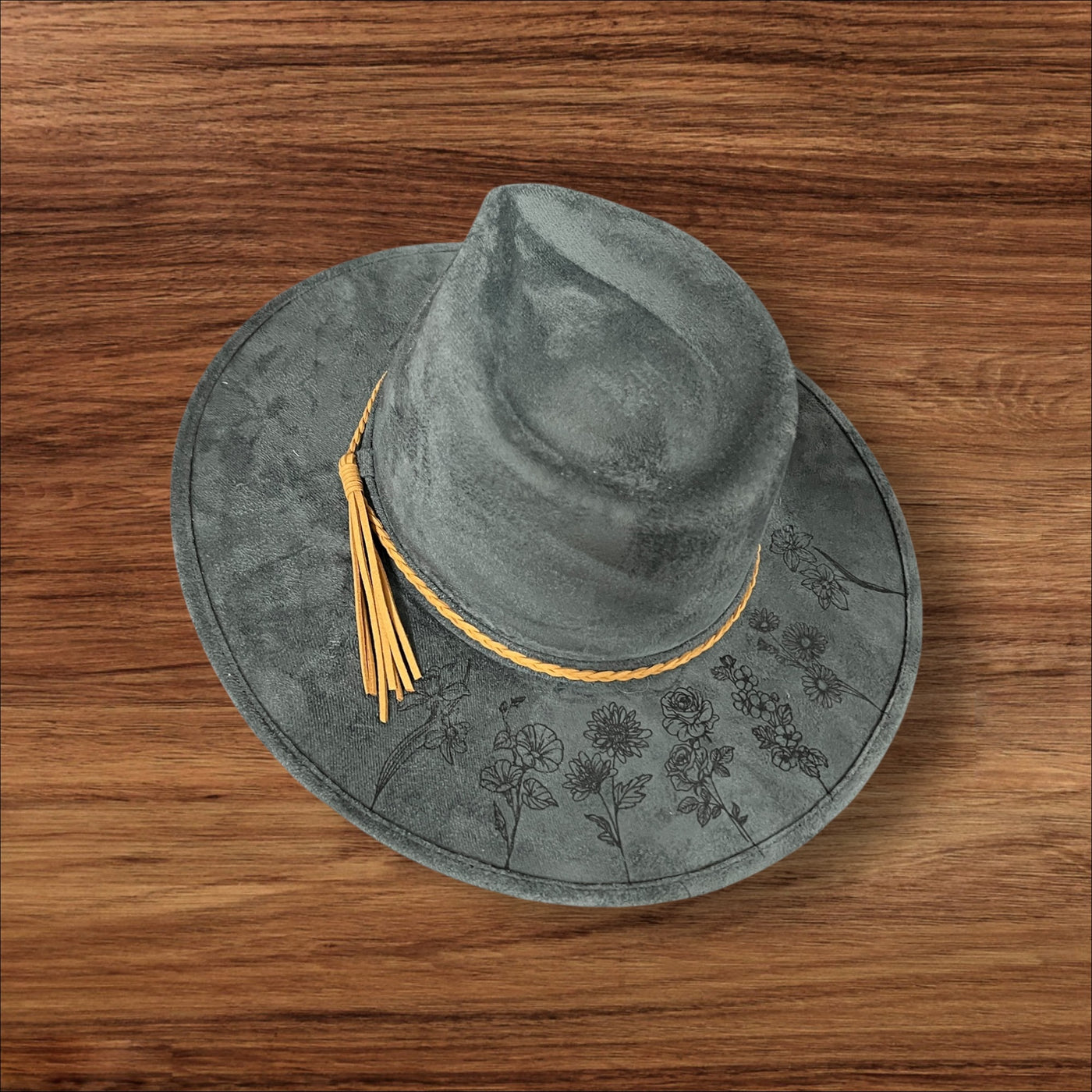 Peacock Blue Rancher Hat with Lavender accents