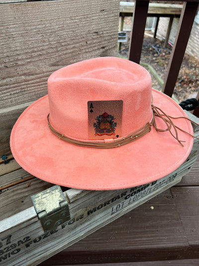 Bright Coral Butterfly Field Rancher Hat
