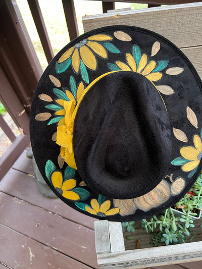 Sunflower Harvest Painted Hat