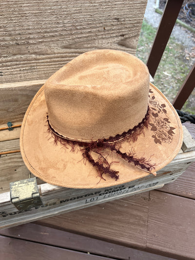 Tan Rose Cowgirl Hat