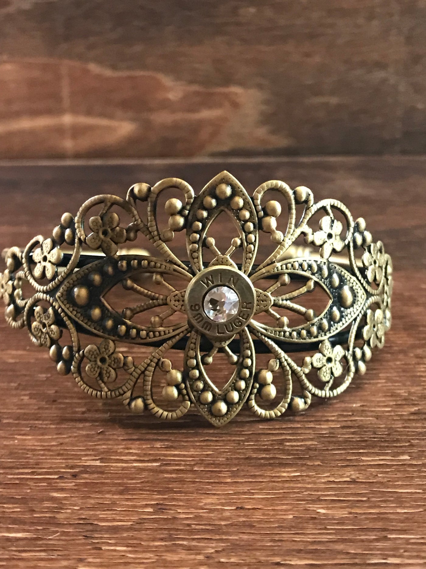 Antique Brass Cuff with 9mm Bullet - Jill's Jewels | Unique, Handcrafted, Trendy, And Fun Jewelry