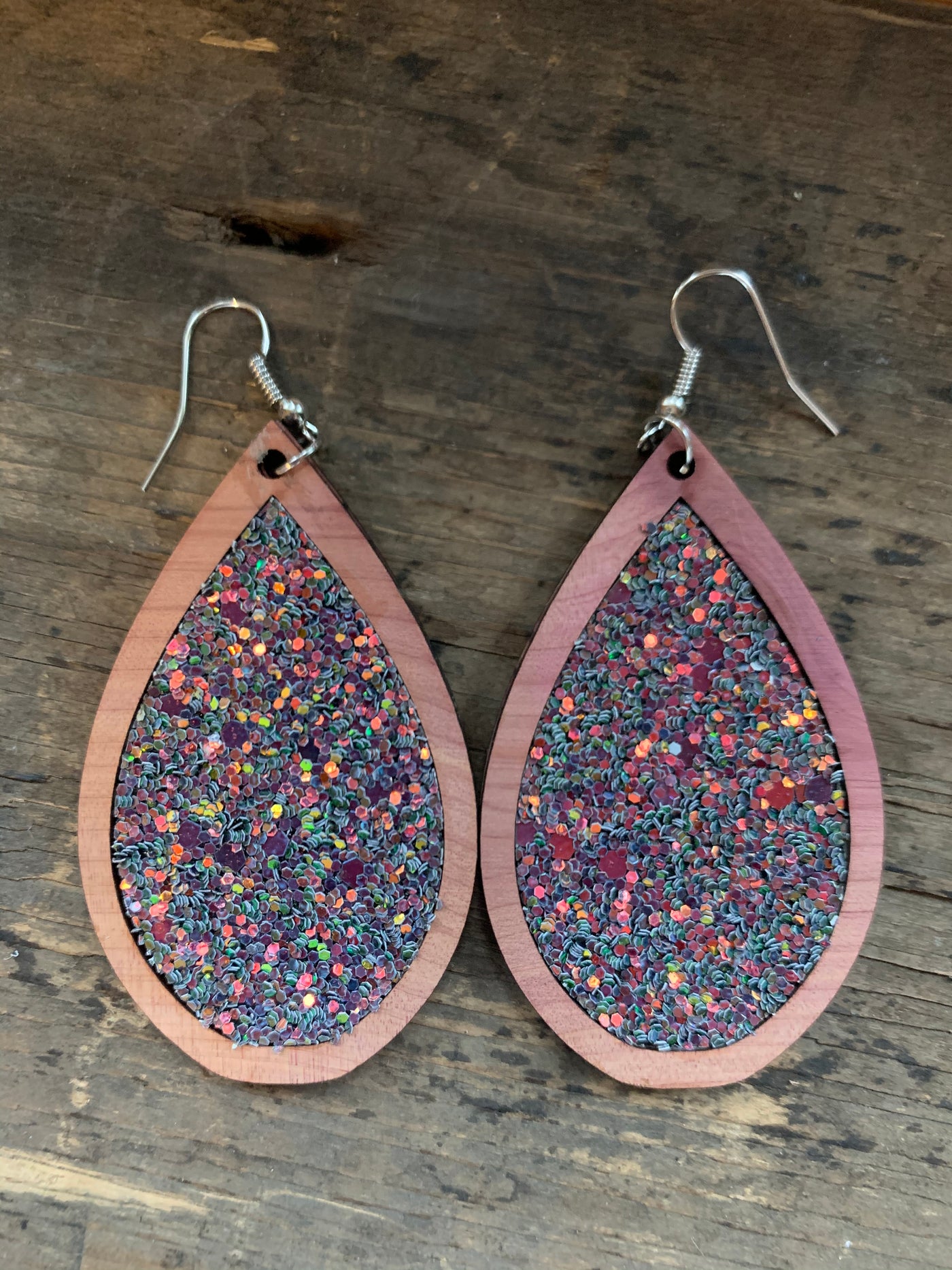 Purple Harvest Wood Teardrop Earrings - Jill's Jewels | Unique, Handcrafted, Trendy, And Fun Jewelry
