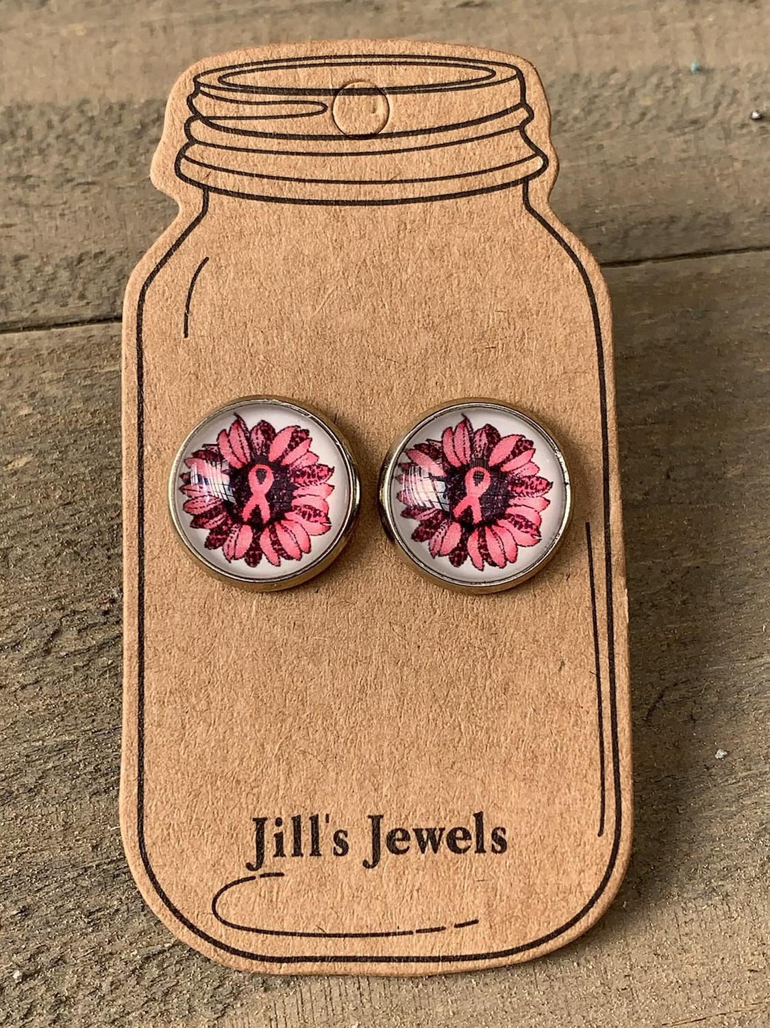 Pink Ribbon Stud Earrings - Jill's Jewels | Unique, Handcrafted, Trendy, And Fun Jewelry