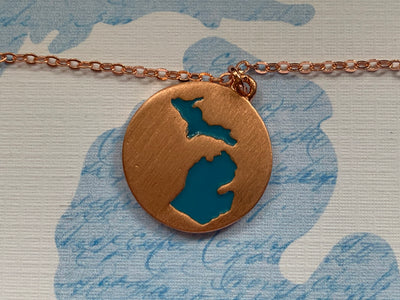 Copper Michigan Necklace with Blue - Jill's Jewels | Unique, Handcrafted, Trendy, And Fun Jewelry