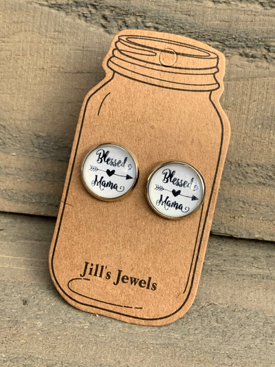 Blessed Mama Stud Earrings - Jill's Jewels | Unique, Handcrafted, Trendy, And Fun Jewelry