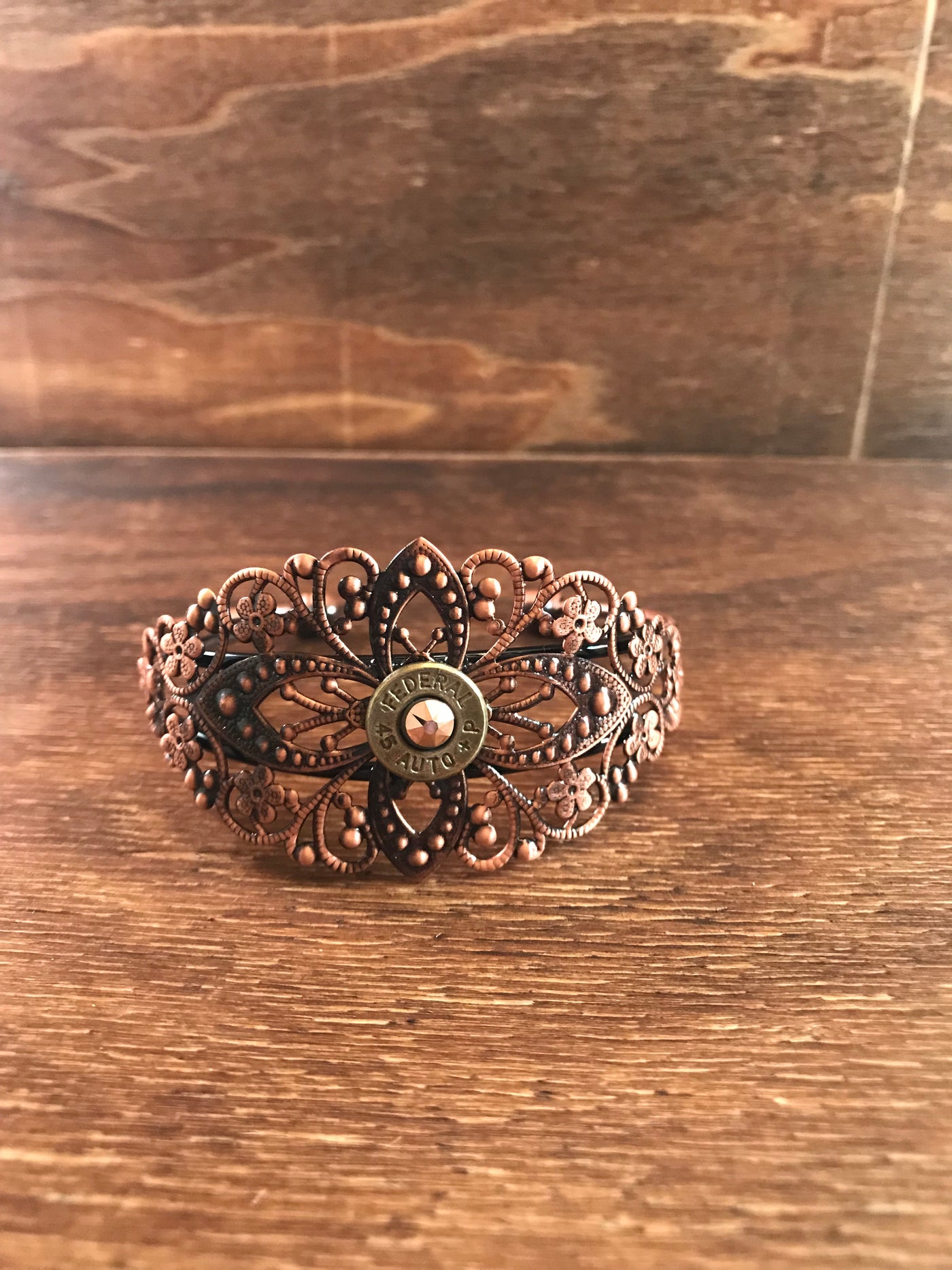 Antique Copper Cuff with 45 Bullet - Jill's Jewels | Unique, Handcrafted, Trendy, And Fun Jewelry