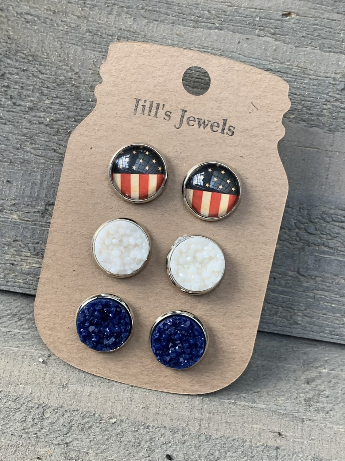 Vintage USA Faux Druzy Earring 3 Set - Jill's Jewels | Unique, Handcrafted, Trendy, And Fun Jewelry