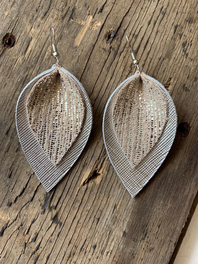 Double Silver rain leather earrings - Jill's Jewels | Unique, Handcrafted, Trendy, And Fun Jewelry
