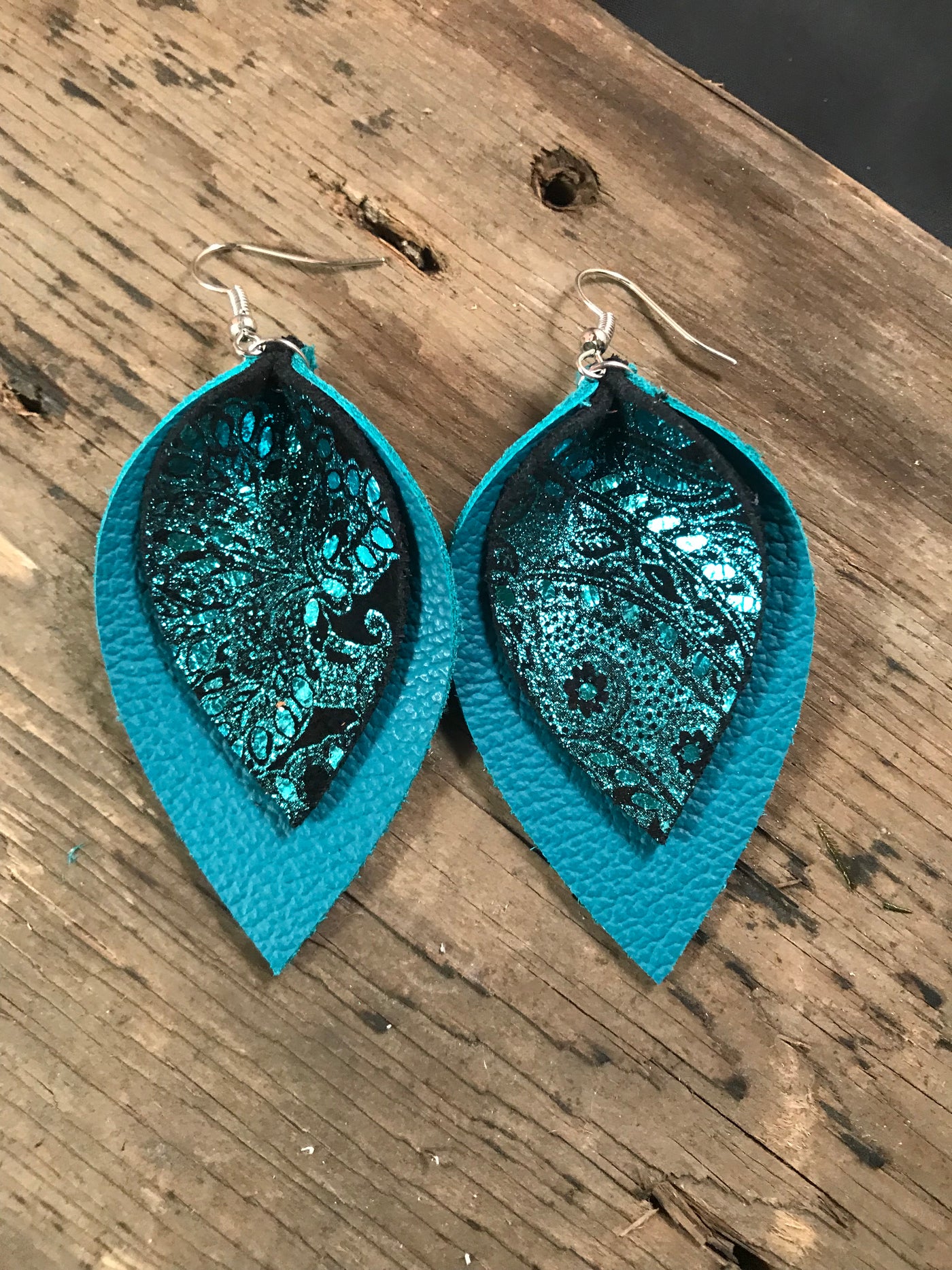 Teal Paisley Earrings - Jill's Jewels | Unique, Handcrafted, Trendy, And Fun Jewelry