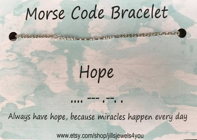 Morse Code Bracelet- Hope - Jill's Jewels | Unique, Handcrafted, Trendy, And Fun Jewelry