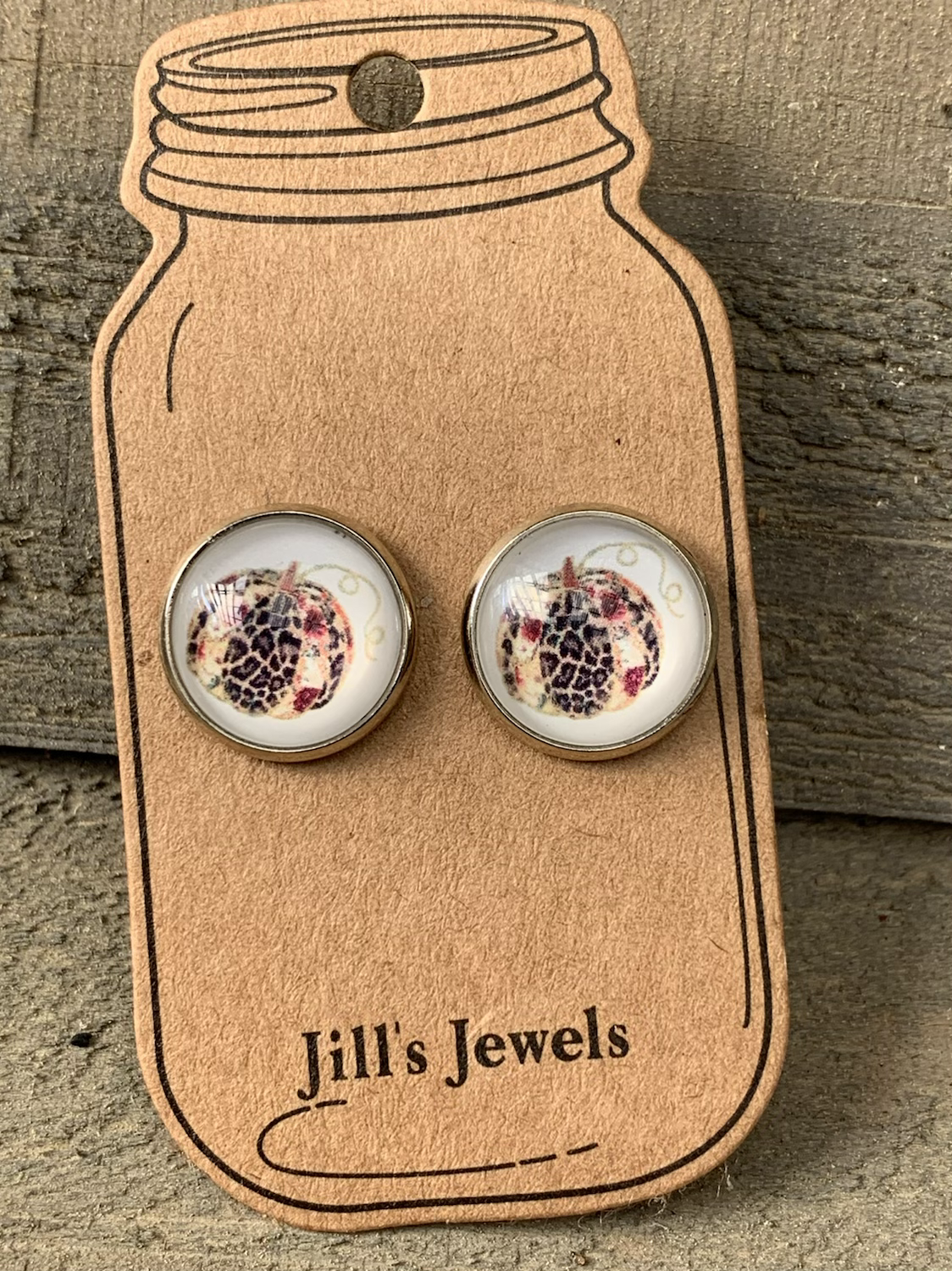 Fall Leopard Pumpkin Stud Earrings - Jill's Jewels | Unique, Handcrafted, Trendy, And Fun Jewelry