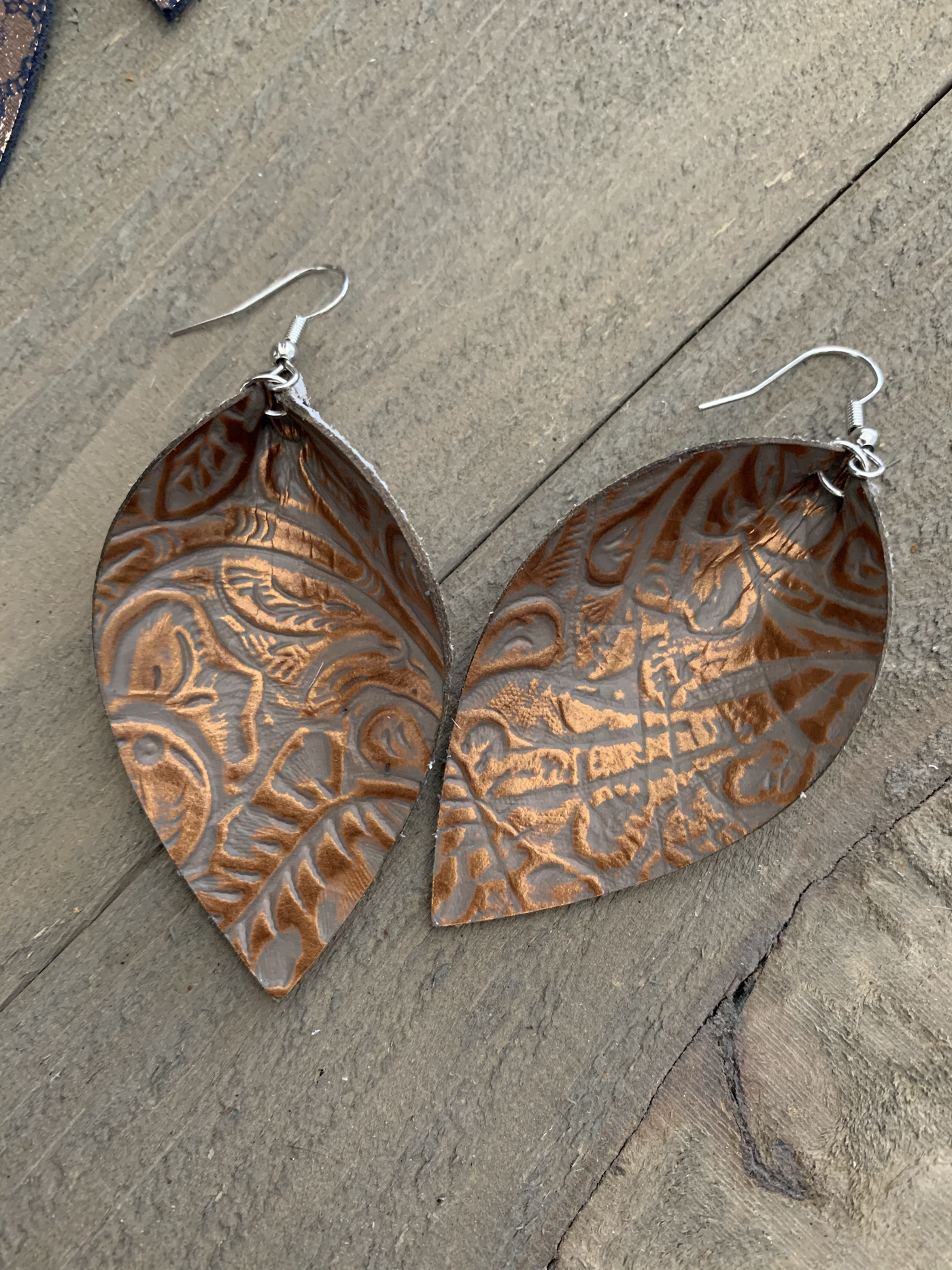 Western Copper Leather Earrings - Jill's Jewels | Unique, Handcrafted, Trendy, And Fun Jewelry