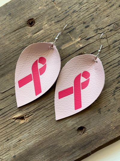 Pink Breast Cancer Ribbon Earrings - Jill's Jewels | Unique, Handcrafted, Trendy, And Fun Jewelry