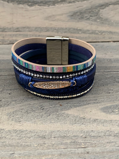 Blue Tone Crystal Magnetic Bracelet - Jill's Jewels | Unique, Handcrafted, Trendy, And Fun Jewelry