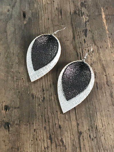 Silver and black sparkle earrings - Jill's Jewels | Unique, Handcrafted, Trendy, And Fun Jewelry