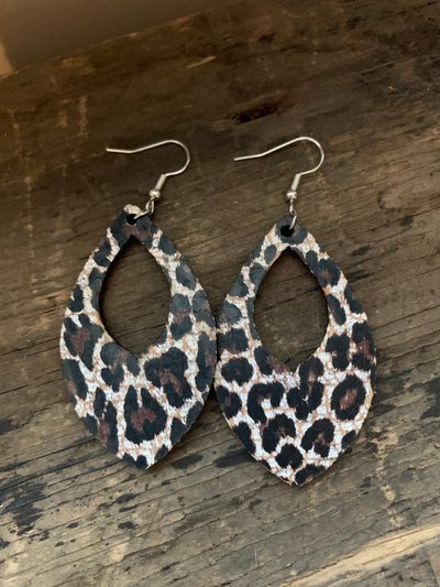 Leopard Print Cork Teardrop Earring - Jill's Jewels | Unique, Handcrafted, Trendy, And Fun Jewelry