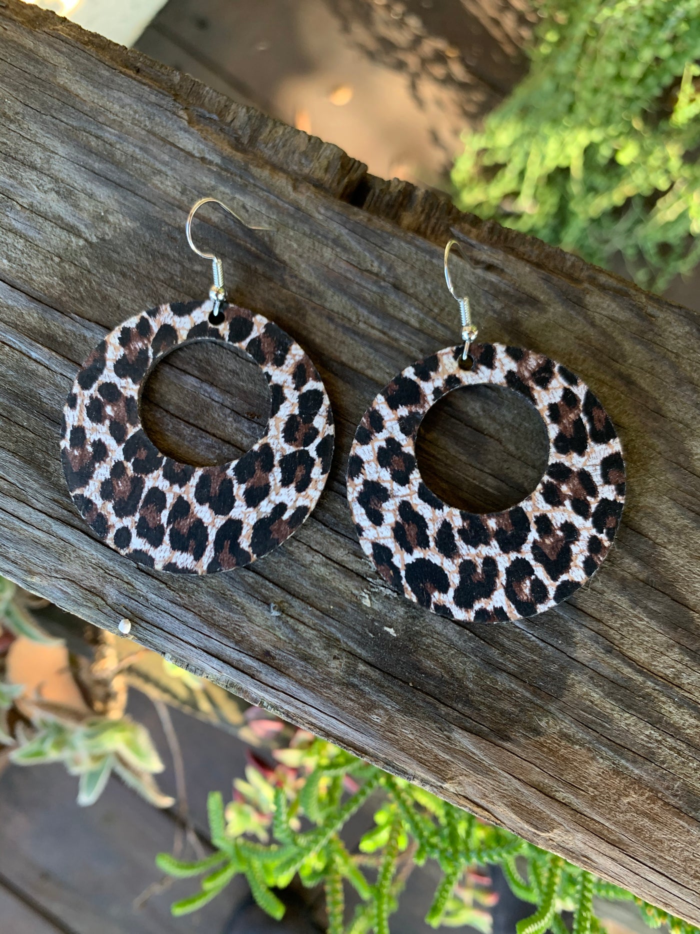 Leopard Print Cork Hoop Earring - Jill's Jewels | Unique, Handcrafted, Trendy, And Fun Jewelry