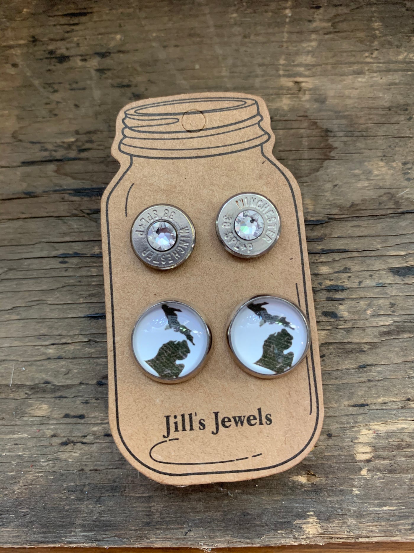 Green Michigan and 38 Special bullet earring set - Jill's Jewels | Unique, Handcrafted, Trendy, And Fun Jewelry