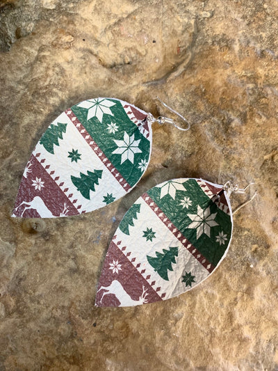 Red and green Christmas sweater earrings - Jill's Jewels | Unique, Handcrafted, Trendy, And Fun Jewelry