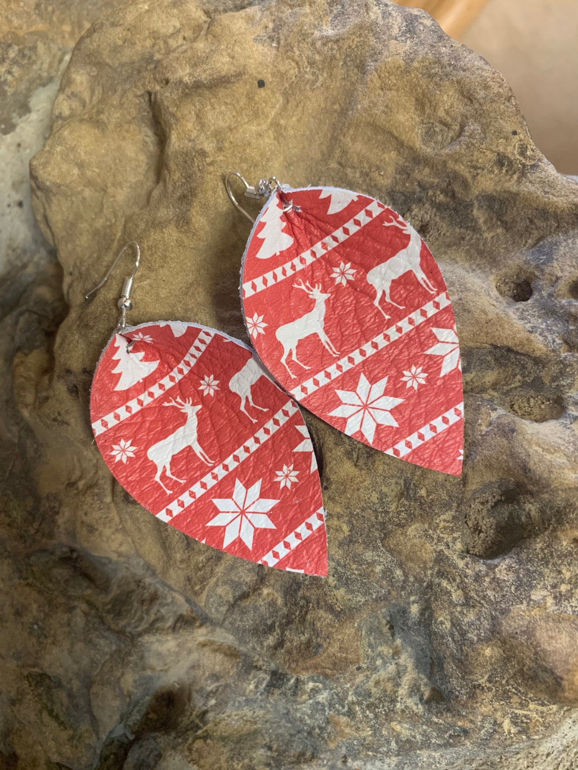 Red and White Christmas Sweater Earrings - Jill's Jewels | Unique, Handcrafted, Trendy, And Fun Jewelry