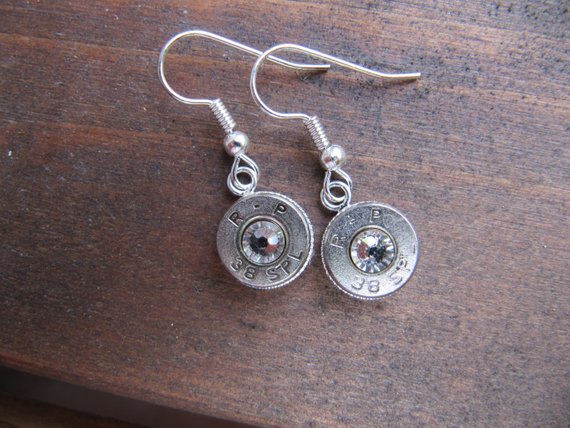 Bullet Earrings-38 Speical Dangle with Swarovski - Jill's Jewels | Unique, Handcrafted, Trendy, And Fun Jewelry