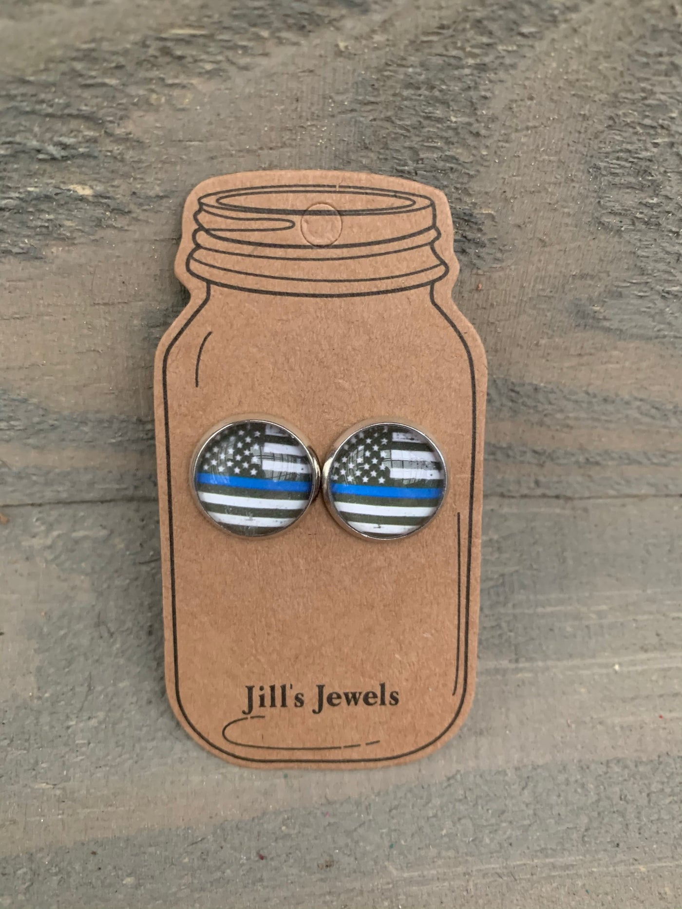 Blue Line Stud Earrings - Jill's Jewels | Unique, Handcrafted, Trendy, And Fun Jewelry