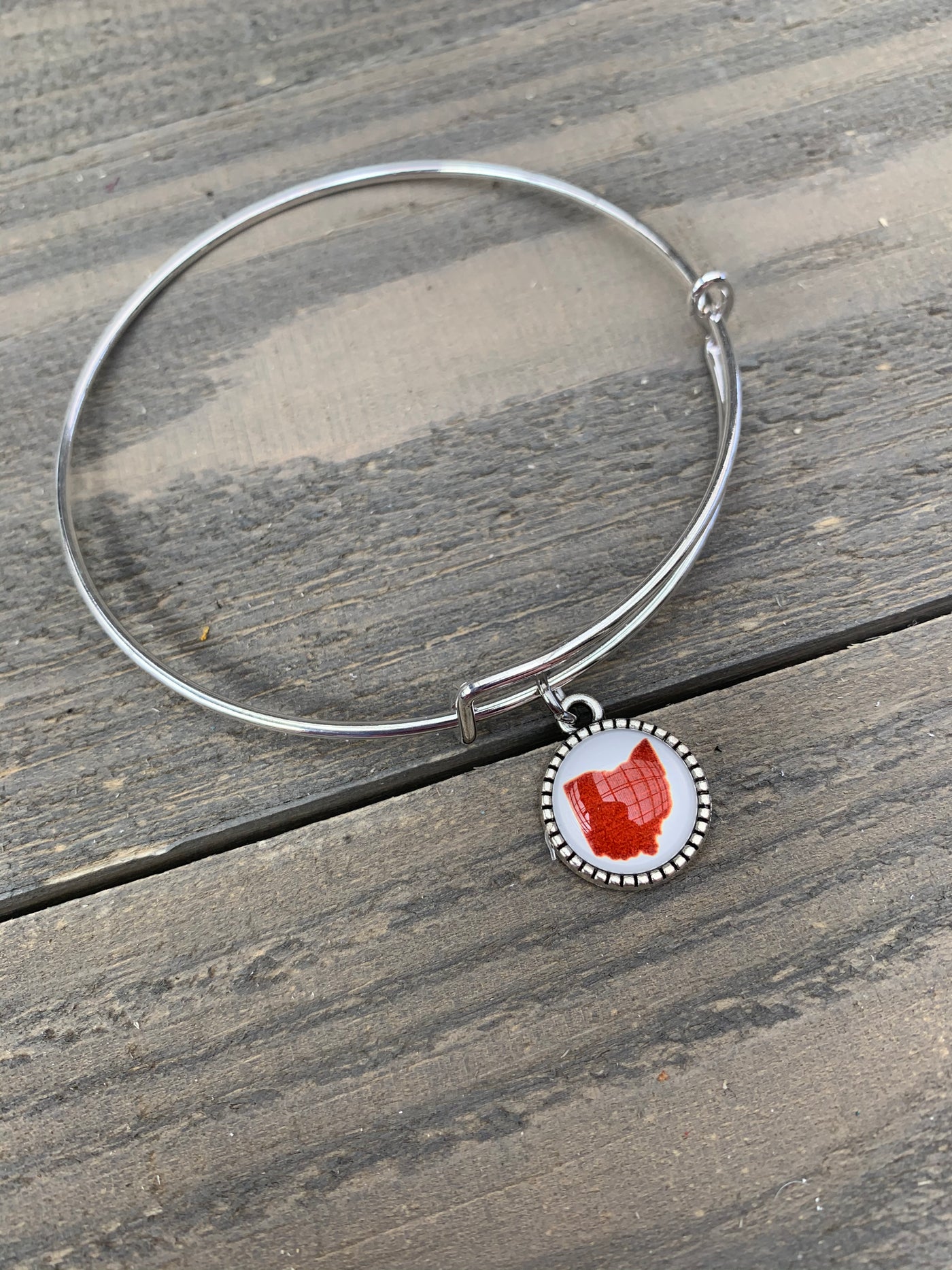 Red Ohio Bangle Bracelet - Jill's Jewels | Unique, Handcrafted, Trendy, And Fun Jewelry