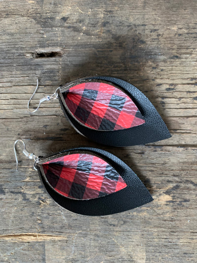 Black and Red Buffalo Plaid Earrings - Jill's Jewels | Unique, Handcrafted, Trendy, And Fun Jewelry