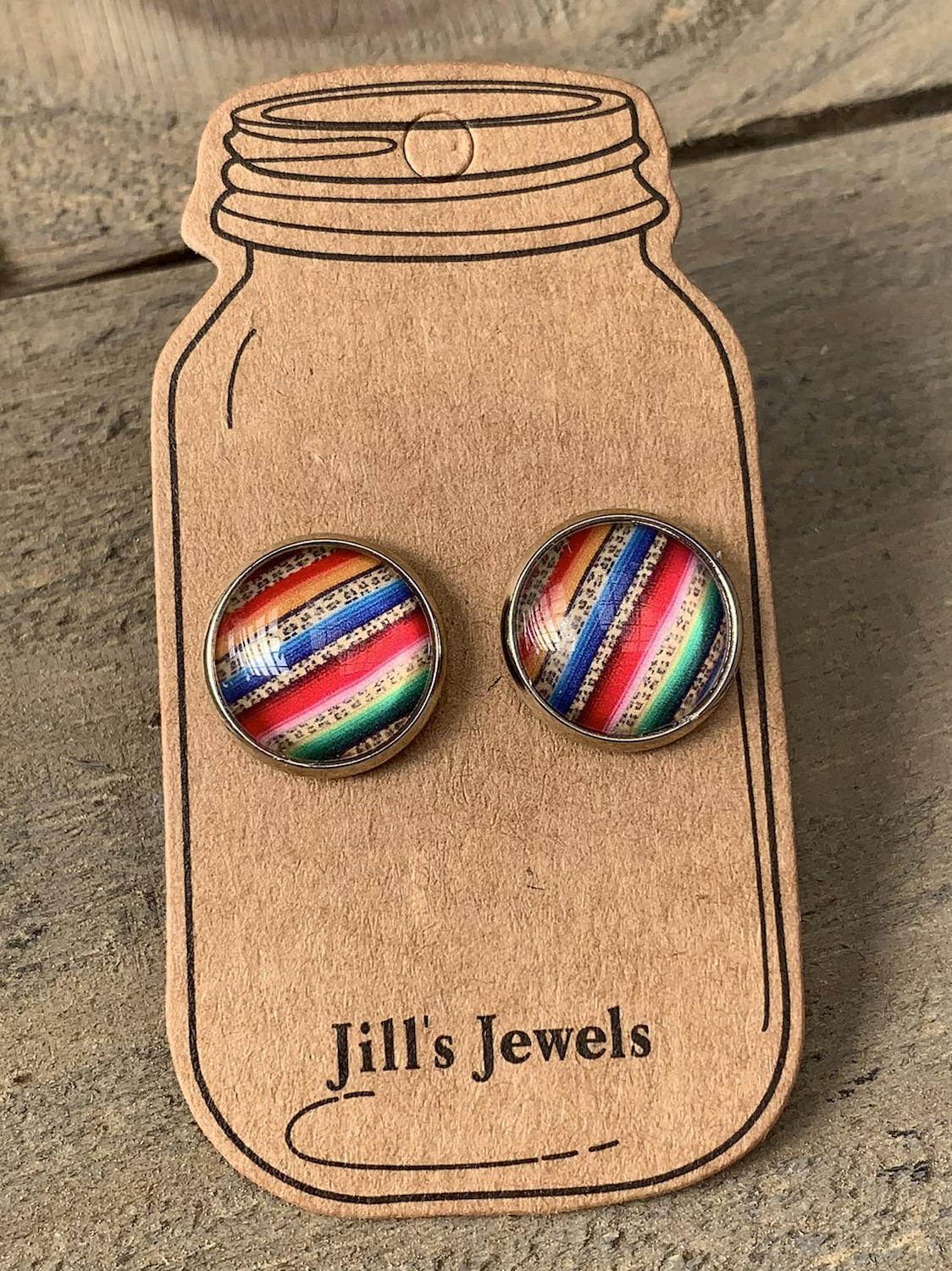 Rainbow Leopard Serape Stud Earrings - Jill's Jewels | Unique, Handcrafted, Trendy, And Fun Jewelry