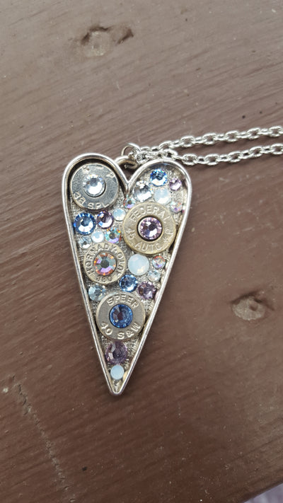 Pastel Blue and Purple Heart Bullet Necklace - Jill's Jewels | Unique, Handcrafted, Trendy, And Fun Jewelry