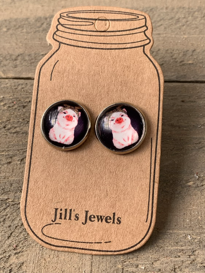 Cute Pig Stud Earrings - Jill's Jewels | Unique, Handcrafted, Trendy, And Fun Jewelry