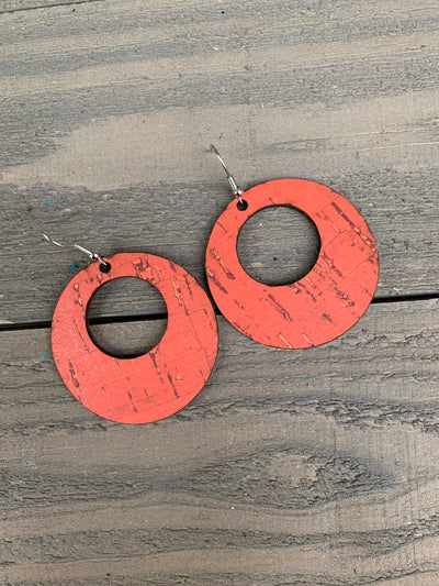 Coral Cork Hoop Earring - Jill's Jewels | Unique, Handcrafted, Trendy, And Fun Jewelry