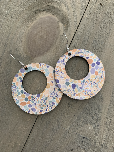 Pastel Pebble Cork Hoop Earring - Jill's Jewels | Unique, Handcrafted, Trendy, And Fun Jewelry
