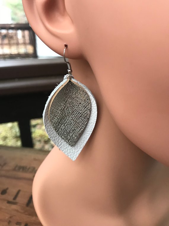 White and Silver Boho Earrings - Jill's Jewels | Unique, Handcrafted, Trendy, And Fun Jewelry