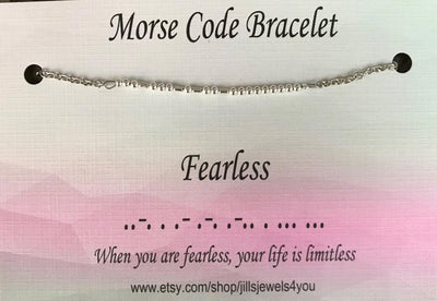 Morse Code Bracelet- Fearless - Jill's Jewels | Unique, Handcrafted, Trendy, And Fun Jewelry