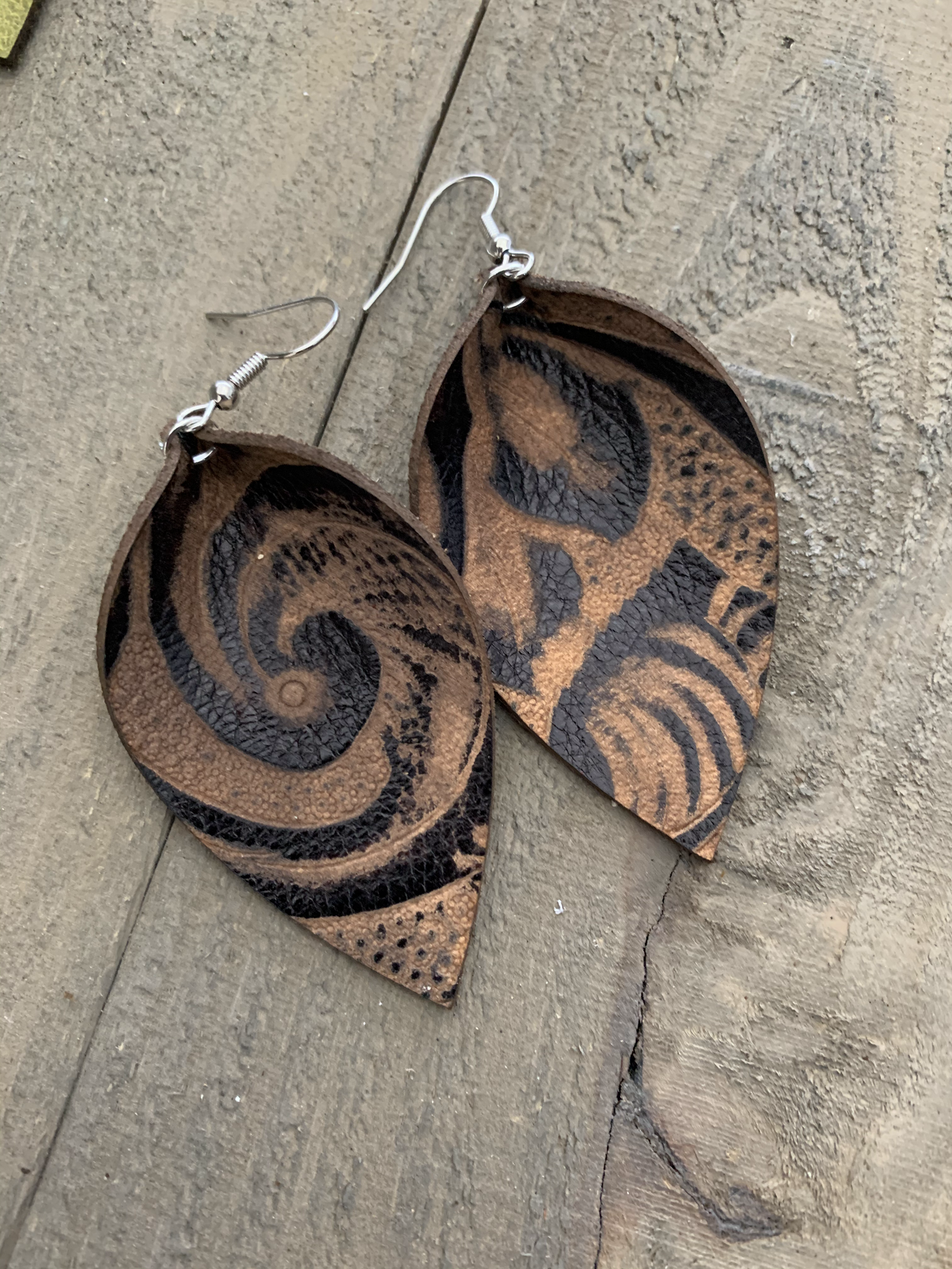Brown Western Leather Earrings - Jill's Jewels | Unique, Handcrafted, Trendy, And Fun Jewelry