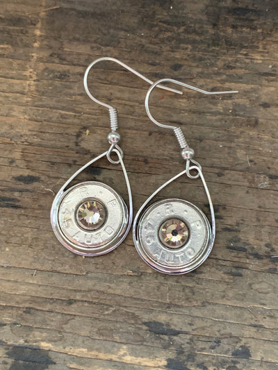 45 caliber silver shade tear drop bullet earrings - Jill's Jewels | Unique, Handcrafted, Trendy, And Fun Jewelry