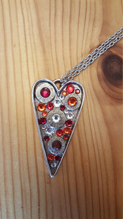 Bullet Long Heart Necklace- Fire - Jill's Jewels | Unique, Handcrafted, Trendy, And Fun Jewelry