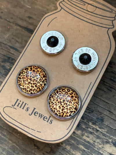 Leopard Print and 38 Special bullet earring set - Jill's Jewels | Unique, Handcrafted, Trendy, And Fun Jewelry
